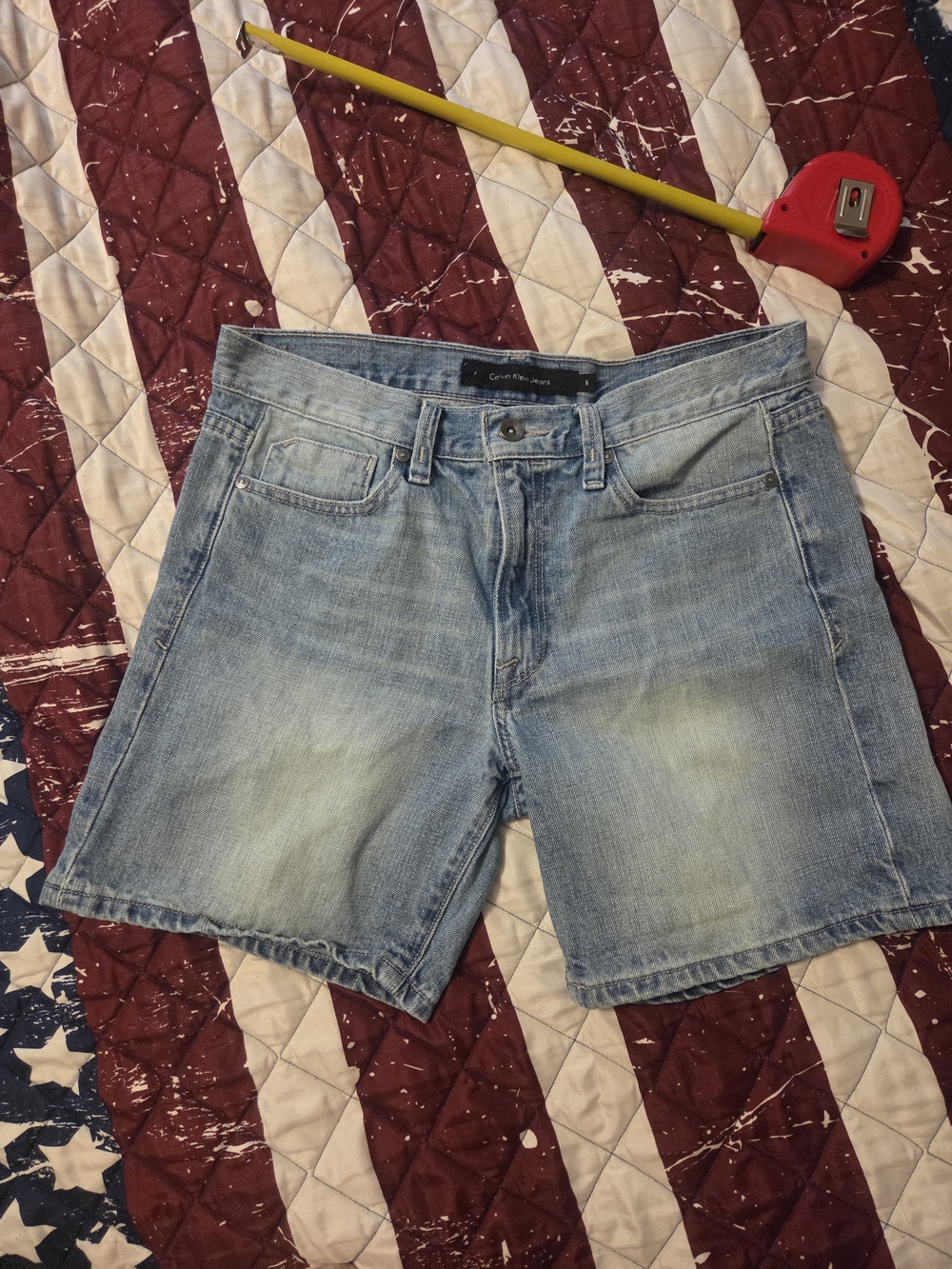 🛍5/$25🛍Calvin Klein Jeans Classic Denim Shorts Size 6 Blue Faded Bermuda
